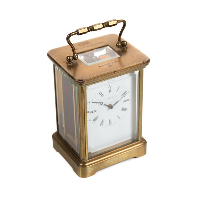 Tiffany & Co. Vintage Brass Carriage Clock Chairish
