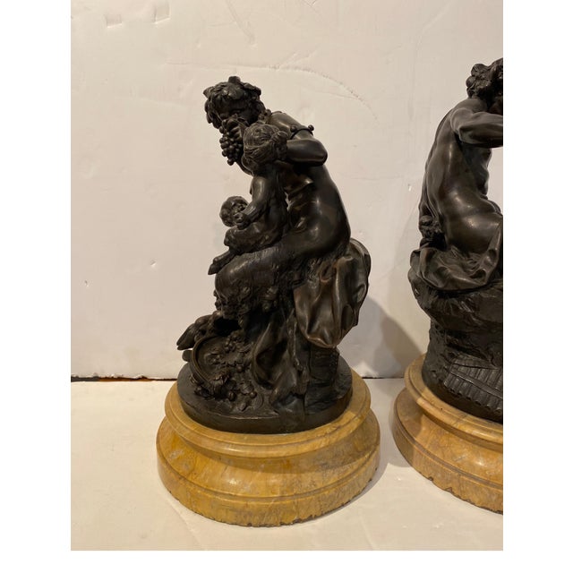 Pair of Magnificent Patinated Bronze Sculptures After Clodian For Sale - Image 9 of 12