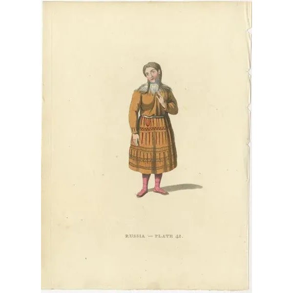 Early 19th Century W. Alexander, Traditional Attires of Kamchatka, 1814, Prints, Set of 4 For Sale - Image 5 of 6