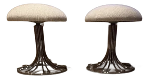 Chrome and Upholestered Italian Stools 1970s