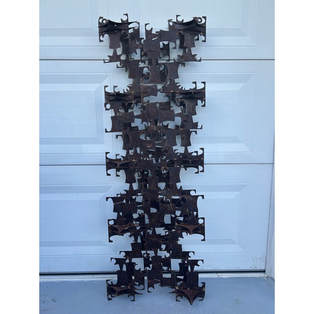 Mid-Century Modern Mark Weinstein Multidimensional Brutalist Metal Wall Sculpture For Sale - Image 3 of 12