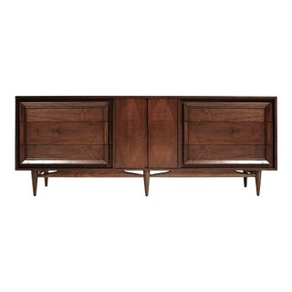 Mid-Century Modern Walnut Credenza, C. 1950s For Sale