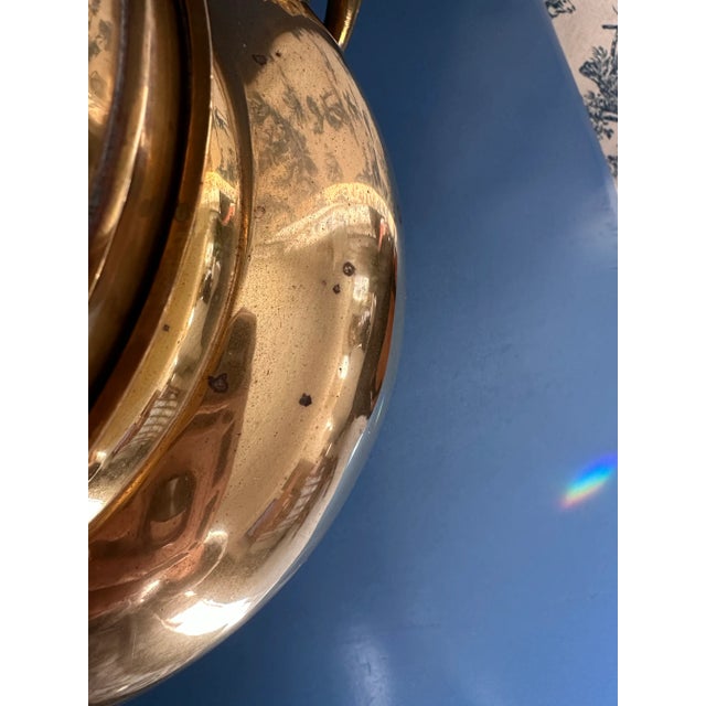 Vintage Brass Foo Dog Urn Censer For Sale - Image 6 of 11