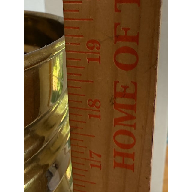 20th Century Round Brass Umbrella Stand For Sale In Montgomery - Image 6 of 7