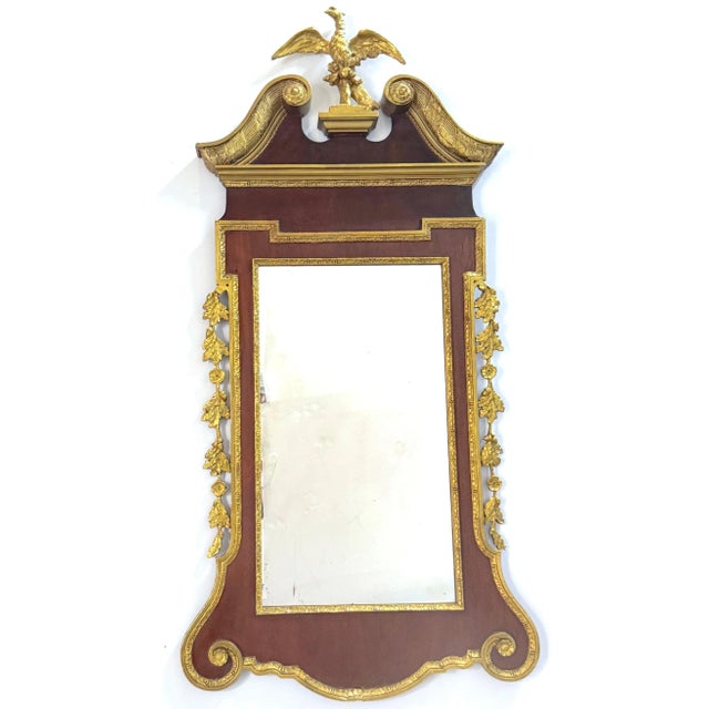 Early 19th Century Monumental Philadelphia Federal Period Gilt & Mahogany Eagle Mirror For Sale - Image 5 of 12