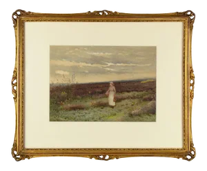 Alice Squire RI, Young Lady on the Moors, Late 19th Century, Watercolour