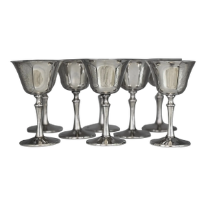Made in Italy El De Uberti Mid-Century Silver Plated Goblets - Set of 8