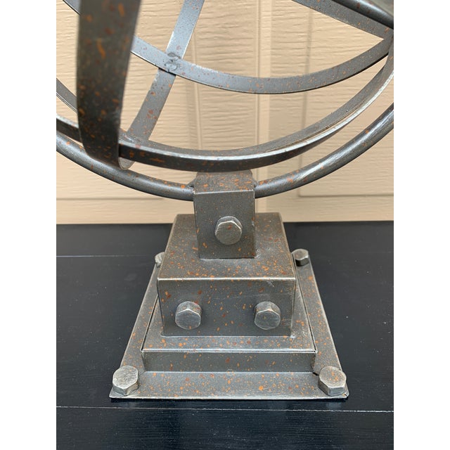 Metal Contemporary Iron Garden Armillary Sundial For Sale - Image 7 of 11