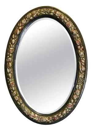 Large Oval Gesso Mirror with Fruit, 1900