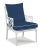 Traditional Haven Outdoor Occasional Arm Chair in Canvas Navy with Canvas White Welt For Sale - Image 3 of 4