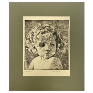 Ettore Beraldini, Portrait of Girl: Margherita, 1931, Etching For Sale