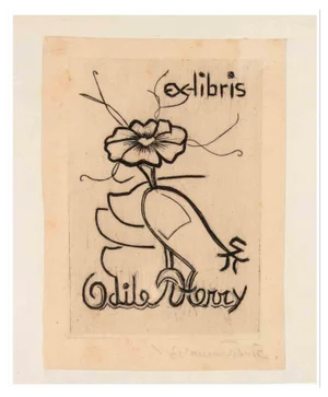 Suzanne Tourte, Ex Libris Odile Herry, Etching, 1930