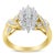 Contemporary 10K Yellow Gold Round And Baguette-Cut Diamond Ring (1/2 Cttw, H-I Color, I1-I2 Clarity) - Size 6 For Sale - Image 3 of 7