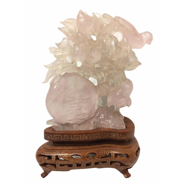 Chinese Carved Rose Quartz Sculpture For Sale - Image 11 of 11