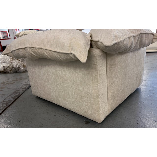 Montauk "Jill" Modular Sofa in Cream Off-White Velvet For Sale - Image 11 of 17