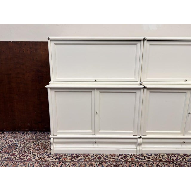 Ivory Low English White Bookcase from Globe Wernicke For Sale - Image 8 of 18