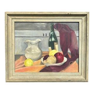 Mid 20th Century A Mid-Century Table Scape - Original Oil on Board With Artisan Frame For Sale