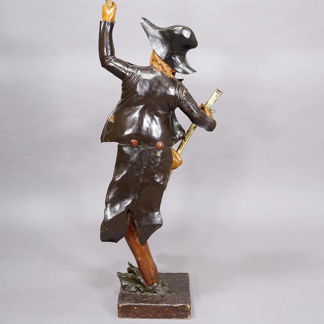 Brown Large Antique Statue of a French Freedom Fighter Ca. 1920s For Sale - Image 8 of 12