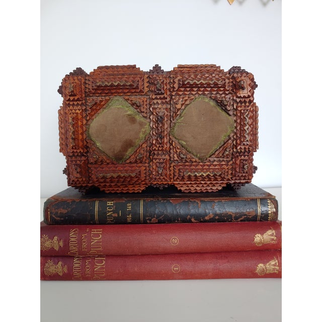 Antique Tramp Art Lovers Jewelry Box For Sale In Greenville, SC - Image 6 of 12