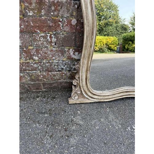 Large Antique French Painted Shaped Overmantle Mirror, 1800s For Sale - Image 3 of 6