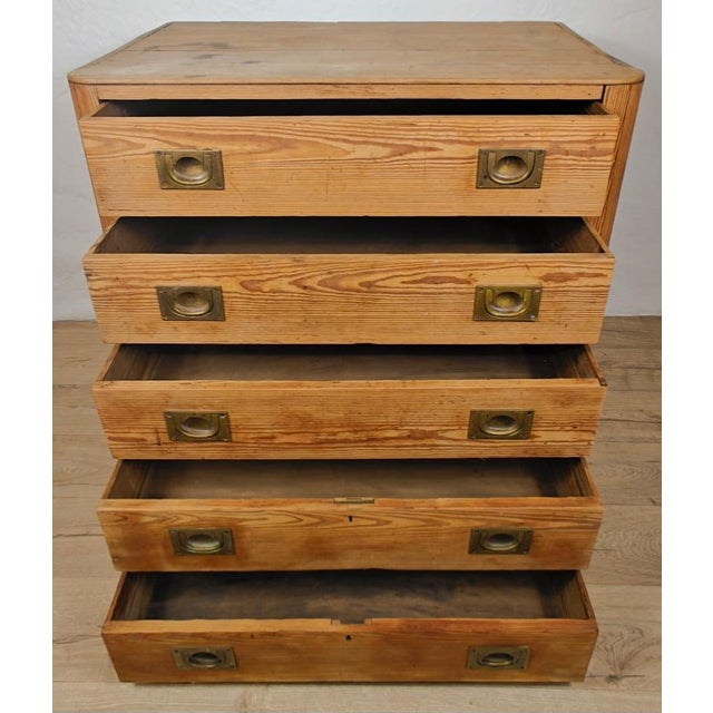1960s Vintage Campaign Pine Chest of Drawers, 1960 For Sale - Image 5 of 18