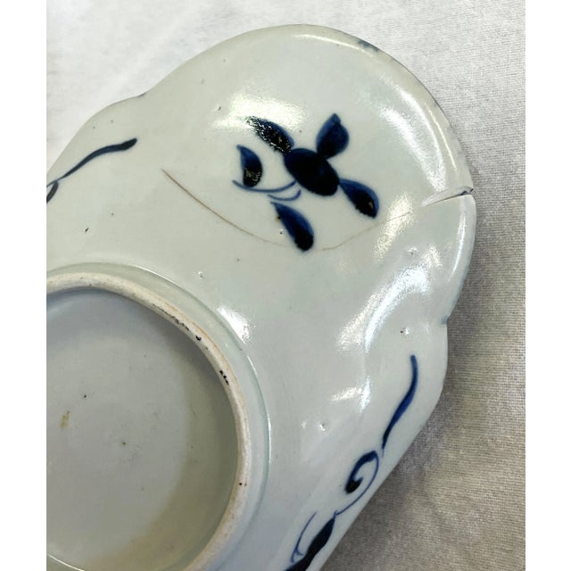 Vintage Hand Painted Japanese Porcelain Blue and White Plates- a Pair For Sale - Image 12 of 12