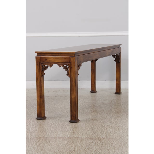 Walnut Finish Long Alter Sofa Table Console For Sale - Image 13 of 13