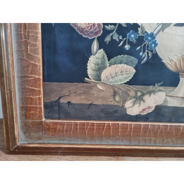 F. M. de Spaen née de Bylandt, Dutch Neoclassical Floral Still Lifes, 1809, Watercolor & Gouache, Set of 2 For Sale - Image 11 of 13