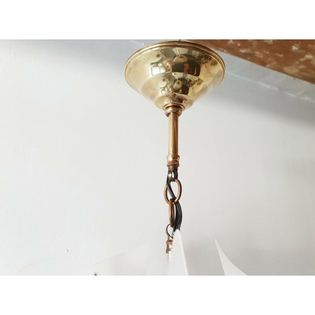 Metal Vintage Torch Pendant Light in Brass and Plastic, 1950s For Sale - Image 7 of 10
