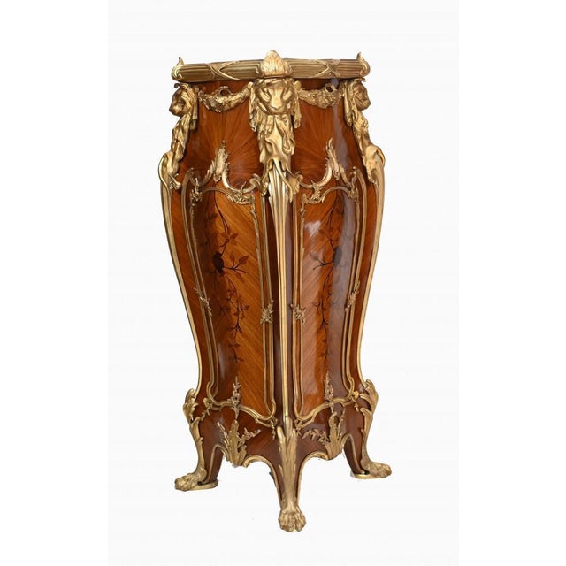French Pedestal Stands Tables Vernis Martin Plaques, Set of 2 For Sale - Image 5 of 11