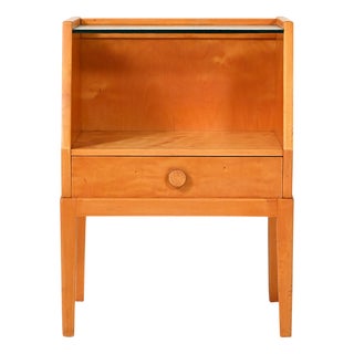 Vintage Scandinavian Bedside Table in Birch Burl, 1940s For Sale