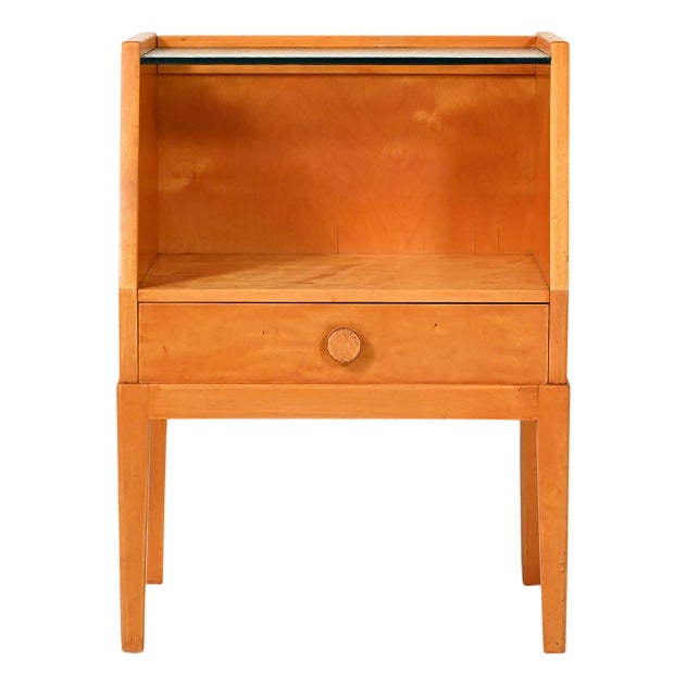 Vintage Scandinavian Bedside Table in Birch Burl, 1940s For Sale