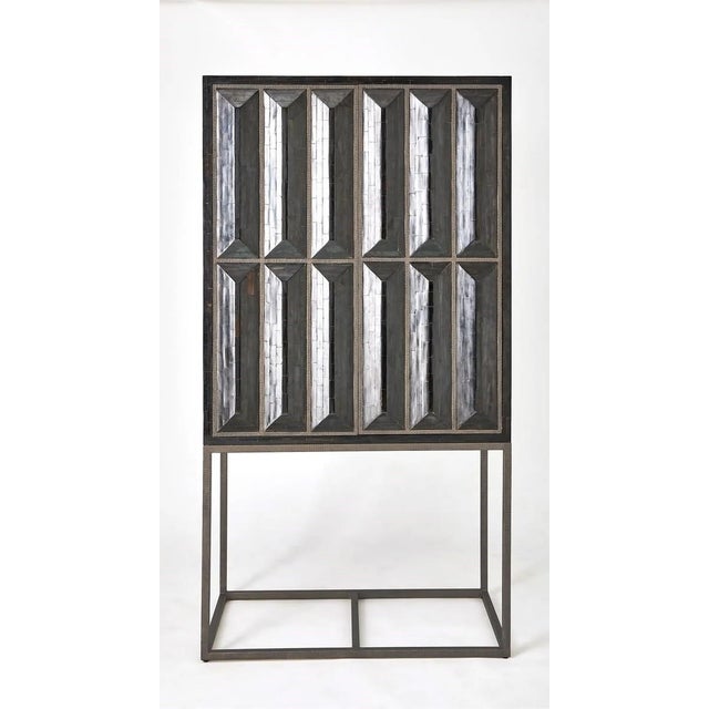 Global Views Horn Inlay Bar Cabinet Black/Antique Brass For Sale - Image 15 of 16