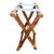 Vintage Bamboo Folding Luggage Rack With Blue & White Greek Key Straps For Sale - Image 4 of 5