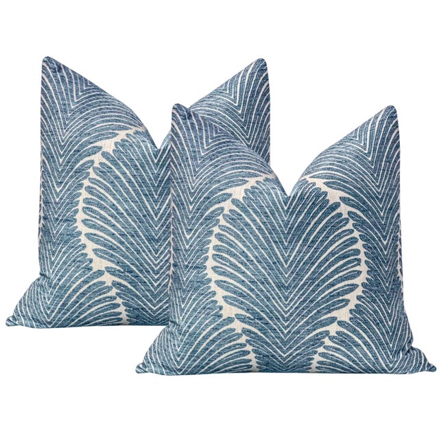 Not Yet Made - Made To Order 22" Sapphire Musgrove Chenille Natural Pillows - a Pair For Sale - Image 5 of 5