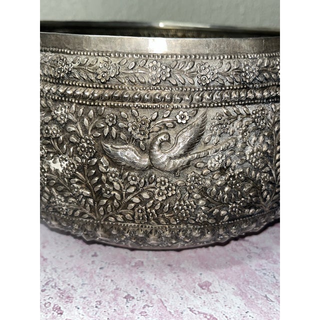 Sterling Silver Burmese Buddhist Offering Bowl For Sale - Image 10 of 11