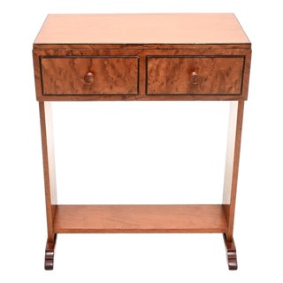 Art Deco Satin Birch Side Table, 1930s For Sale