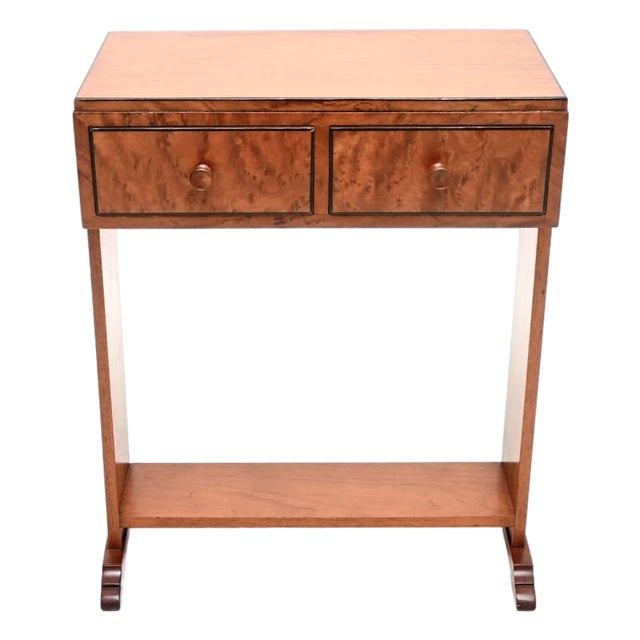 Art Deco Satin Birch Side Table, 1930s For Sale