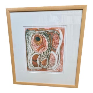 Organic Abstract Watercolor Painting by Marjorie Schlossman, 19.5” X 21.25”, Signed For Sale