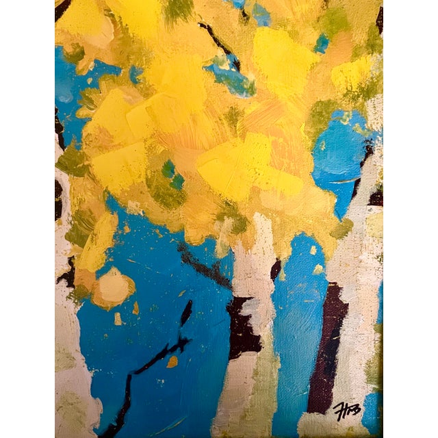 Expressionist Plein Air Painting of Colorado Rockymountain Aspen Trees. For Sale - Image 4 of 5