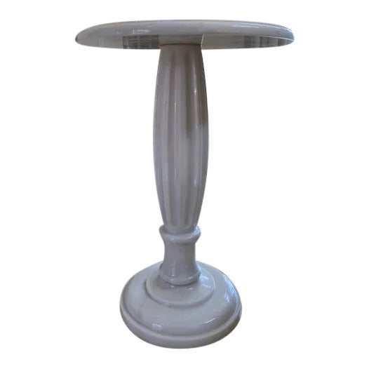 1990s Italian White Marble Side Table For Sale