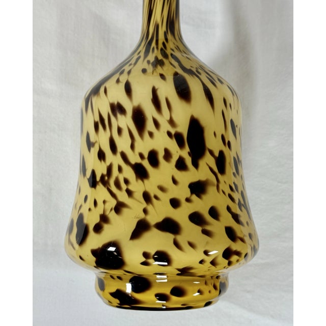 Contemporary Vintage Murano Style Tortoise Hand Blown Glass Art Vase For Sale - Image 3 of 10