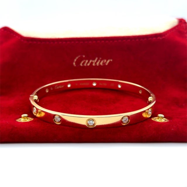 Cartier, Love Diamond Classic Model Bangle Bracelet For Sale In Chicago - Image 6 of 8