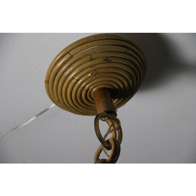 Hand-Woven Wicker Rattan Lantern in the style of Louis Sognot, 1950s For Sale - Image 12 of 14