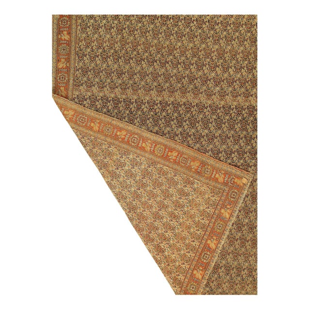 Persian Fine Hand Knotted Antique Senneh 4'6'' X 6'3'' For Sale - Image 4 of 5