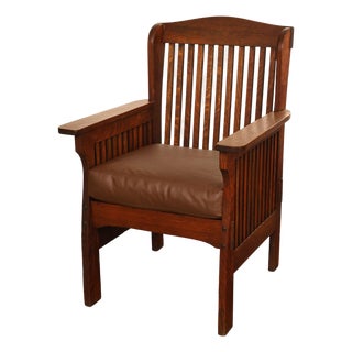 Michigan Chair Company Arts And Crafts Oak Armchair For Sale