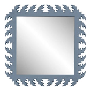 Fleur Home Audubon Square Mirror in Bachelor Blue, 24x24 For Sale