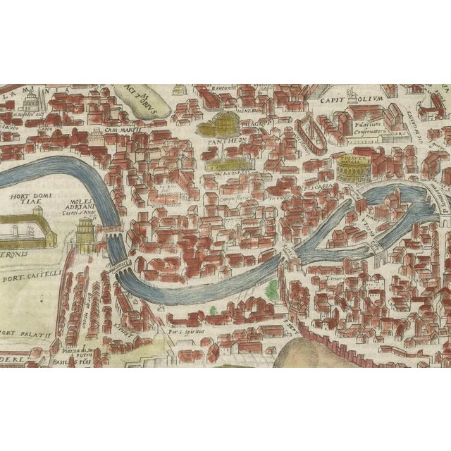 Rare 1572 Map of Ancient Rome with Monuments by Ligorio, Braun & Hogenberg This remarkable 16th-century map, *Urbis Romae...