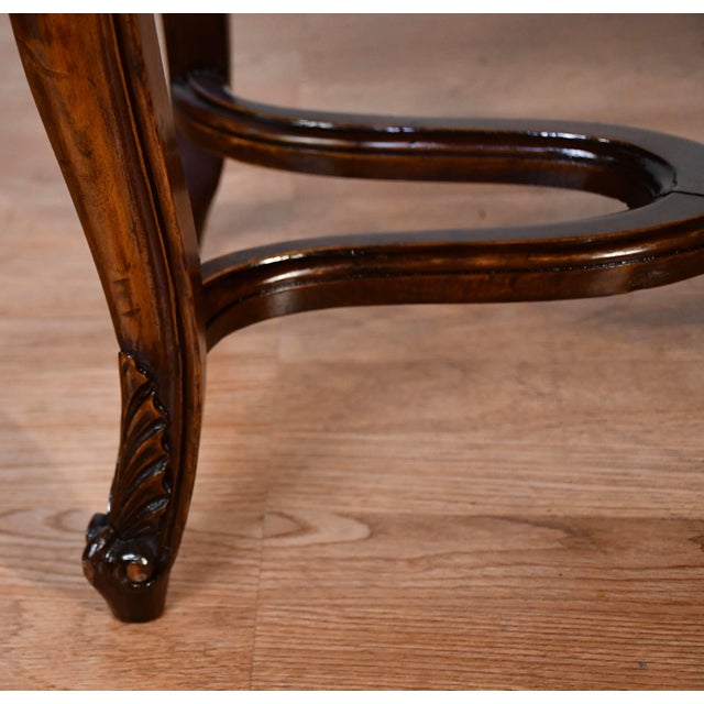 Brown 1910s Antique French Louis XV Walnut Hand Carved Window Bench / New Upholstery For Sale - Image 8 of 16