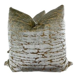 Silk Cut Velvet 22" Pillows-A Pair For Sale